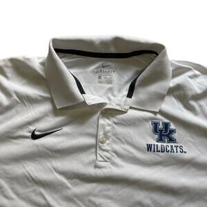 University of Kentucky Wildcats Nike Dri-Fit Golf Polo White Men's 2XL UK